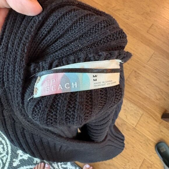 Free People Beach Black Ribbed Women's Sweater or Dress Versatile - Picture 5 of 5